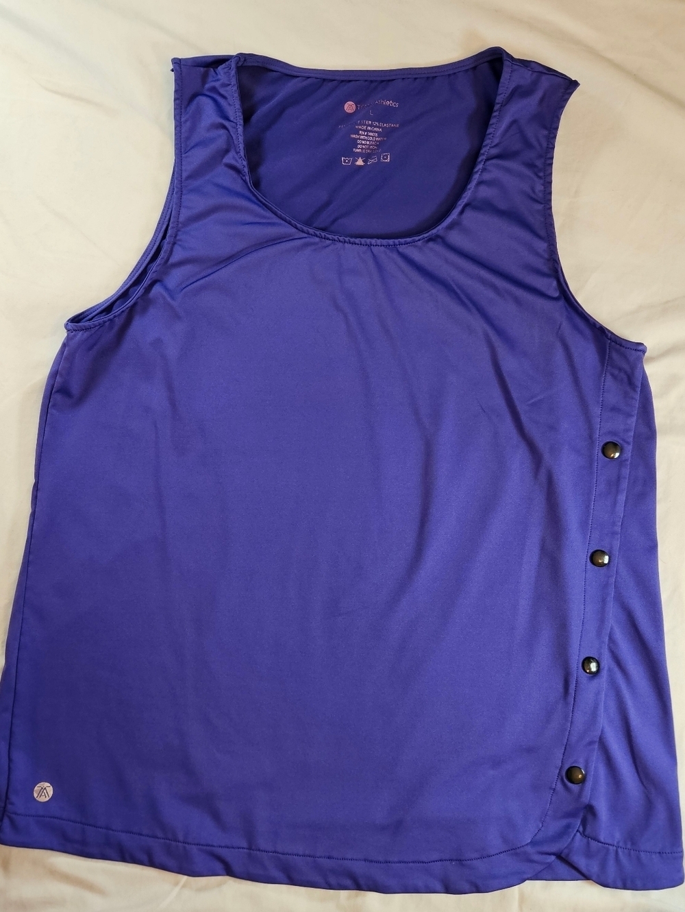 Tema Athletics Womens Purple Sleeveless Athletic Scoopneck Tank Top Size Large
